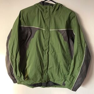 REI Green and Gray Kids Raincoat